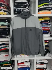 アディダス グレー ウィンドブレーカー ジャケット