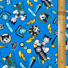 ブルー系ニット生地