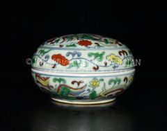 香合□七宝焼き 牡丹画 鳩居堂製 中国 花紋 蓋物 お茶道具時代物 骨董
