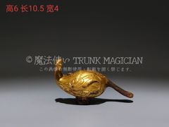 From a former family collection: Han Dynasty bronze ware carving, gold-lacquered bronze, bird-shaped samurai, tableware, ritual item, burial item, memorial item, antique art collector, CLH131P103