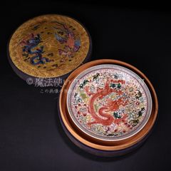 香合□七宝焼き 牡丹画 鳩居堂製 中国 花紋 蓋物 お茶道具時代物 骨董