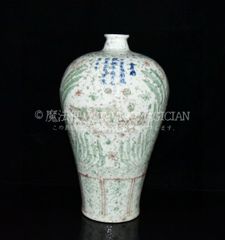 江戸期 京薩摩 帯山造 金襴手花入！7712 - メルカリ