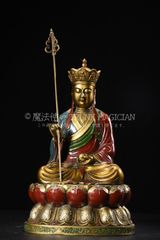 修縁堂】 極彩色 彩金 八臂弁財天 木彫り 八臂弁財天像 座像 仏教美術 