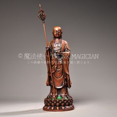 旧家蔵出し 銅製 金鍍 彩繪 文殊菩薩像 仏像 宗教 仏教古美術 供養品