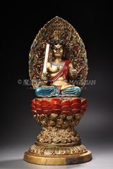 Ex-house collection Copper Relief Chiseled Metal Painting Painting Fudo Myoo Statue Buddha Statue Esoteric Esoteric Buddhism Memorial Service Antique Art Collector CLH131P384
