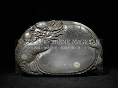 旧家蔵出し 萬寿無疆紋硯台 端硯 郭昌在銘 文房具 書道品 置物 賞物 造型精美 古美術品 収集家 CLH131P421