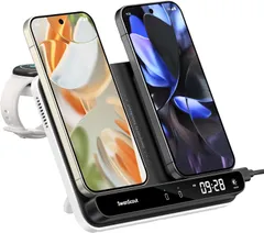 新品 Pixel Watch 充電器、Google/iPhone/Samsung対応 ワイヤレス充電器 2台同時、折りたたみ式 スタンド、Pixel Watch 3/2/Fitbit Versa 4/3/Sense 2/ACE LTE (Pixel Watch