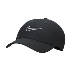 NIKE(ナイキ) ナイキ クラブ CB スウッシュ L キャップ スポーツスタイル ウェア キャップ FB5369、(010)ブラック/(ブラック)