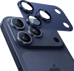 【訳あり・未使用品1枚入】NIMASO カメラ保護 レンズカバー iPhone17ProMax 専用 ブルー アルミ合金フレーム カメラ保護フィルム