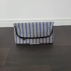 紺 時代風　和装用バッグ 着物 小紋 訪問着 上品　がま口