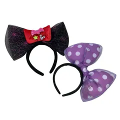 186000 Disney ディズニー 美品 2点 カチューシャ ミッキー ミニー リボン ハロウィン まとめ売り