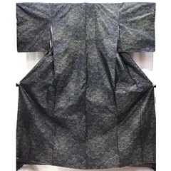 着物・紬・アンサンブル・黒系地・No.200701-2052・梱包サイズ80