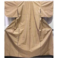 着物・紬・道中着・アンサンブル・うす茶系地・No.200701-2060・梱包サイズ80