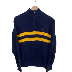 186005 POLO RALPH LAUREN ポロ・ラルフローレン ハーフジップ セーター コットン100 ネイビー
