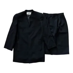 jun ashida ジュンアシダ ノーカラージャケット スカートセットアップ ブラック ウール100% フォーマル レディース 9号【Z1745】