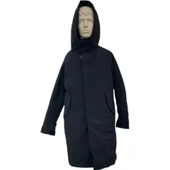 186004 現状品 nano universe ナノユニバース フード付き　ロング　ダウンジャケット　 ブラック メンズ