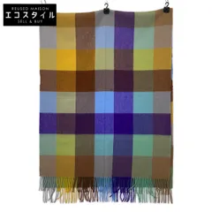 Joshua Ellis ジョシュアエリス 【美品/国内正規】1110231 ブロックチェック カシミヤ100％ フリンジ大判