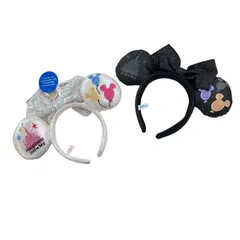 186001 ディズニー ミニーちゃん　ハロウィン　カチューシャ ブラック ホワイト 2点まとめ売り