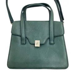 199990 agnes b. アニエスベー 2WAY ショルダーバッグ グリーン レザー