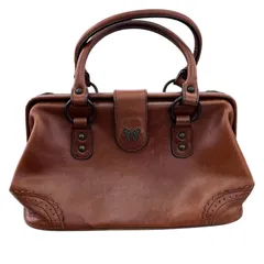 186001 ANNA SUI アナスイ ハンドバッグ ブラウン ミニドクターバッグ 本革 レディース