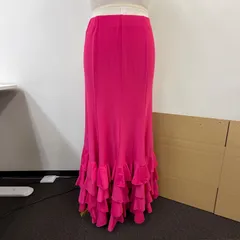 フラメンコ衣装 スカート ファルダ ピンク 無地 シンプル フリル