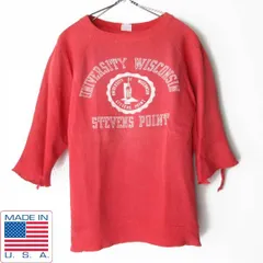 70s USA製 Champion バータグ カットオフ 半袖 ボロ スウェット M カレッジプリント チャンピオン アメリカ製 ビンテージ PV