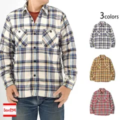 ツイルチェックワーク長袖シャツ◆SUGER CANE