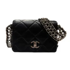 シャネル CHANEL ミニマトラッセ17 ブラック シルバー金具 ラム ショルダーバッグ レディース 中古