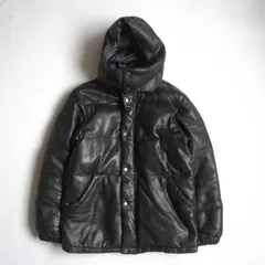 【美品】SCHOTT【フード付き レザーダウンジャケット】M ブラック ショット 26010763