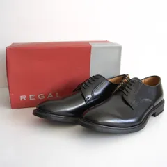 【未使用品】REGAL【プレーントゥ レザーシューズ】27cm リーガル ブラック ビジネスシューズ 革靴 26010663