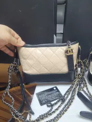 シャネル HOBO BAG ベージュ/ブラック チェーンバッグ 正規品