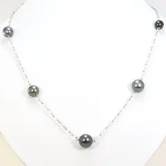K18WG　ネックレス　necklace　パール（黒蝶真珠）　カード鑑別書　総重量約14.0g　約65cm