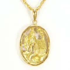 K18YG　ネックレス　necklace　ダイヤ　カード鑑別書　総重量約6.8g　約40cm