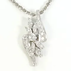 PT900　PT850　ネックレス　necklace　ダイヤ　0.55　カード鑑別書　総重量約7.5g　約40cm