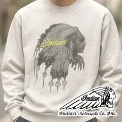 Indian Motocycle インディアン スウェット トレーナー メンズ レディース sweat printed プリント ブランド IC-3012 7986579 (ASHグレー)のサムネイル