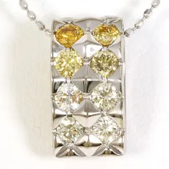 K18WG　ネックレス　necklace　イエローダイヤ　ダイヤ　計0.53　カード鑑別書　総重量約3.7g　約40cm