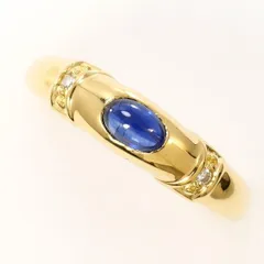 K18YG　リング　ring　指輪　13号　サファイア　0.39　ダイヤ　0.06　総重量約2.2g