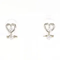 カナル4℃　K10WG　イヤリング　non-pierced earring　ジルコニア　総重量約0.7g