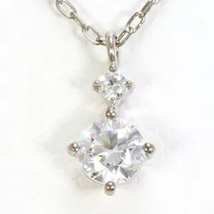 カナル4℃　K10WG　ネックレス　necklace　ジルコニア　総重量約0.8g　約40cm