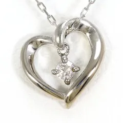 カナル4℃　K10WG　ネックレス　necklace　ダイヤ　総重量約1.0g　約39cm