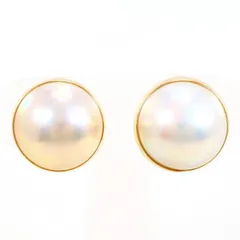 K18YG　イヤリング　non-pierced earring　マベパール（真珠）　総重量約7.8g