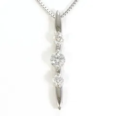 PT900　PT850　ネックレス　necklace　ダイヤ　0.52　カード鑑別書　総重量約4.4g　約40cm