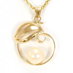 K18YG　ネックレス　necklace　パール（アコヤ真珠）　カード鑑別書　総重量約4.7g　約40cm