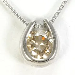 PT900　PT850　ネックレス　necklace　ブラウンダイヤ　0.20　総重量約1.4g　約39cm