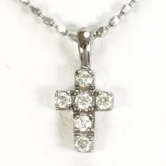 K10WG　PT850　ネックレス　necklace　ダイヤ　総重量約1.9g　約42cm