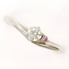 Pt さくらダイヤモンド リング 0.162ct D0.02ct - メルカリ