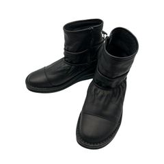 T.b センソユニコ レザー ショート ブーツ 23.5cm ブラック 靴