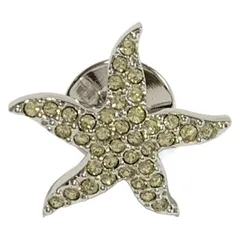 SWAROVSKI(スワロフスキー) ブローチ - シルバー×イエロー×マルチ ピンブローチ/スターフィッシュ