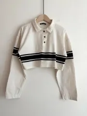 ザラ クロップド カラ Tシャツ