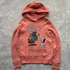 UT ピーナッツコラボ スウェットパーカー S サーモンピンク スヌーピー